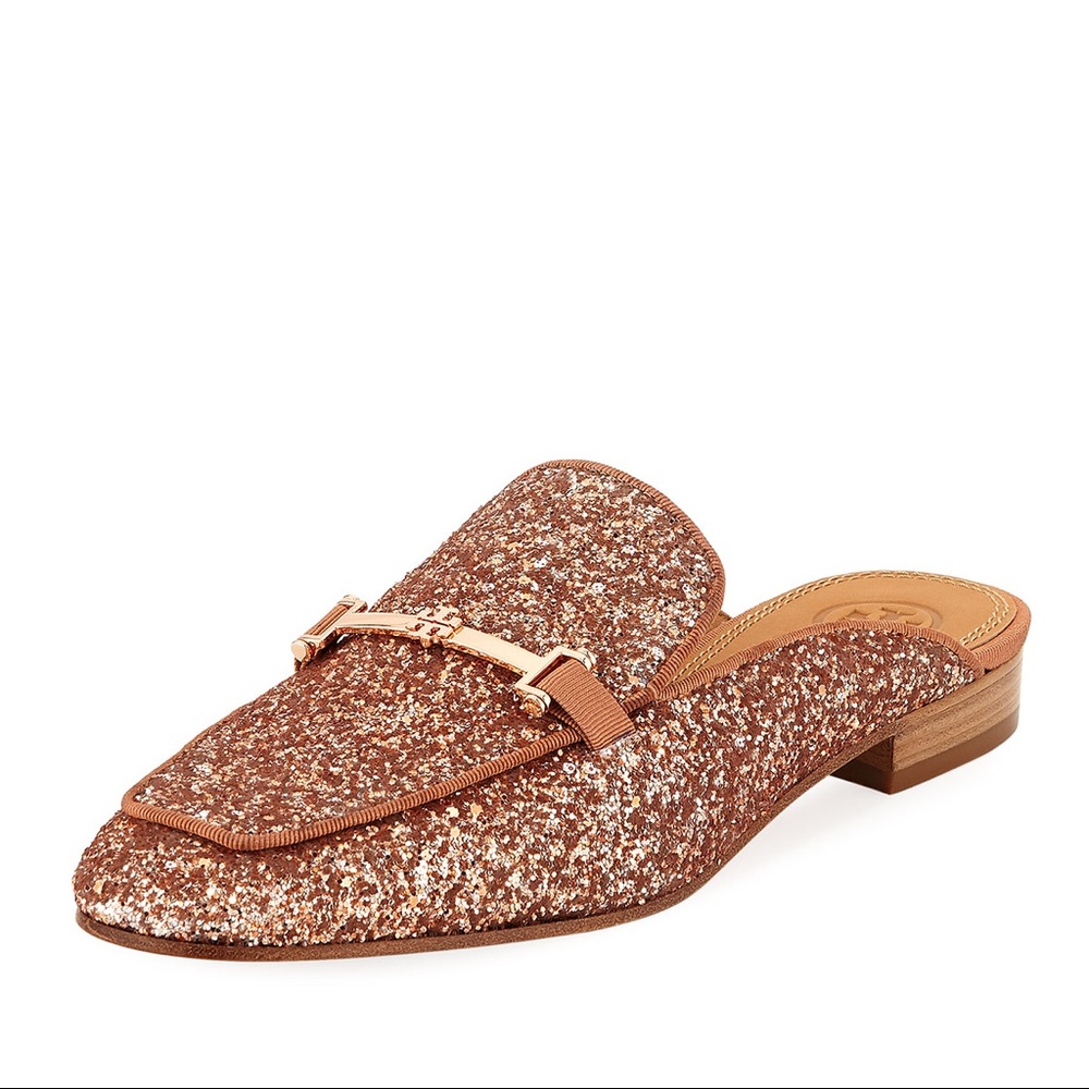Tory Burch Amelia Rose Gold Glitter Loafer